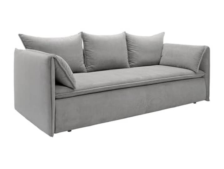 Vente-unique - Schlafsofa 3 Personen Teodora - Samt Grau