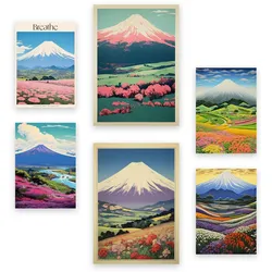 POSTER Set Mit 6 Massiver Berg In Vielseitiger Stil A3 & A4 Rahmenlos