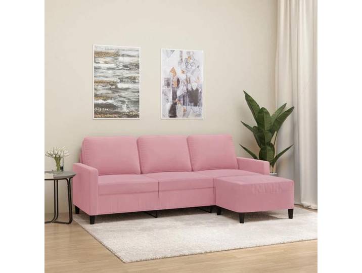 Canapé à 3 places avec repose-pieds Rose 180 cm Velours canapé canapé avec repose-pieds canapé trois places 3201058