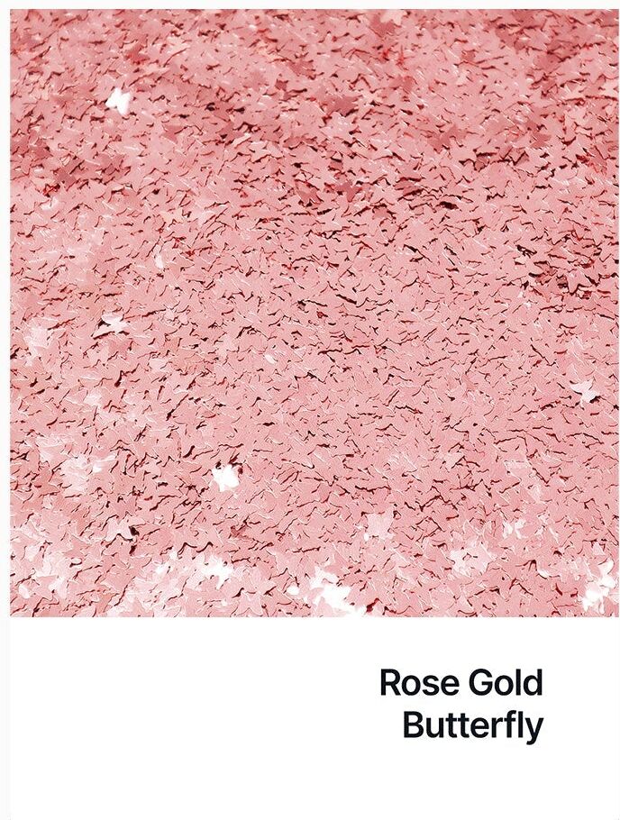 Hemway Shaped Ultra Sparkle Glitter   Butterfly   Cosmetic, Festival, Crafts - Rose Gold - Shaped 50g