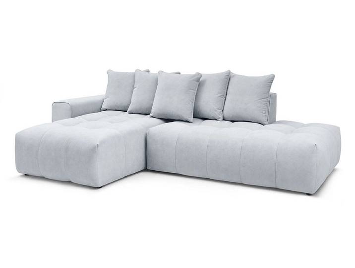 Ecksofa BOBOCHIC MONT-BLANC Samt hellgrau