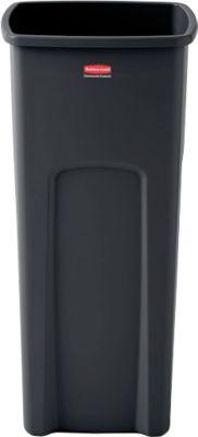 Rubbermaid Abfallbehälter Untouchable, quadratisch, mit Klemmschlitz, L 394 x B 419 x H 836 mm, 87 l, Kunststoff, schwarz