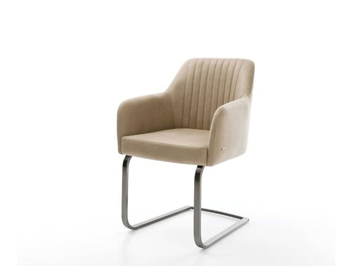 Cantilever Greg Flex microvelours beige vintage pied cantilever plat grafiete ressorts ensachés