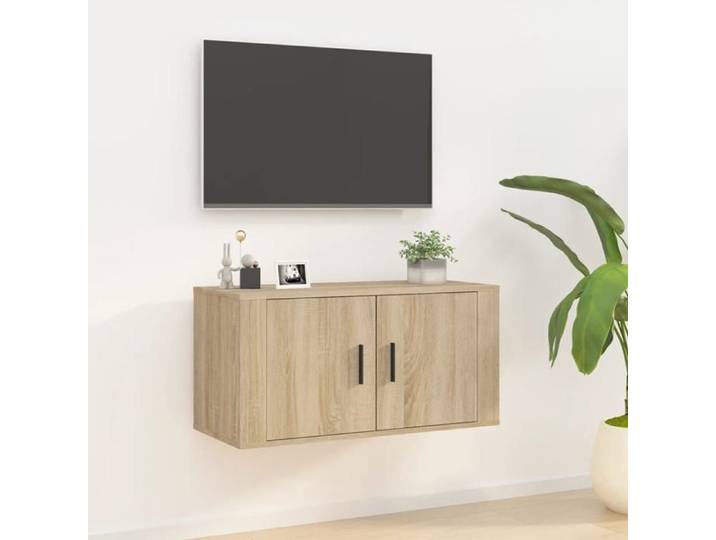 (ON SALE)Armoire TV murale - Design mur - Commode Haut/Meuble HIFI - Chêne Sonoma 80x34 5x40 cm EU301053