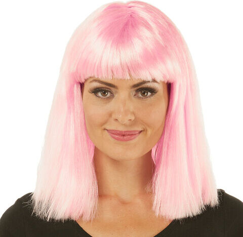 Longbob-Perücke, rosa