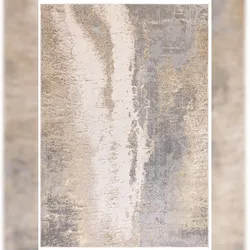 Wohnzimmerteppich edel Marmoreffekt | 160x230cm, Gesamthöhe 1,3cm | Grau-Silber-Gold | Hochglänzend | Robust | COMO-Colico Kollektion | Kadima Design