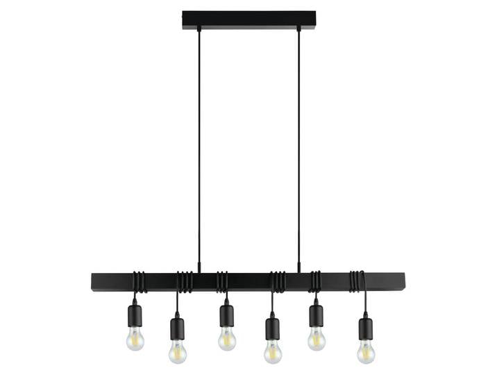Suspension 6 lampes HxP 110x100 cm noir