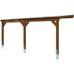 Skan Holz Wandanbau-Carport Vogtland 300 x 541 cm-nussbaum Holzcarport
