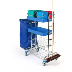Floorstar PW 3 2-120 SOLID Putzwagen Putzwagen 3- verchromt mit Halterahmen 2 x 120 l
