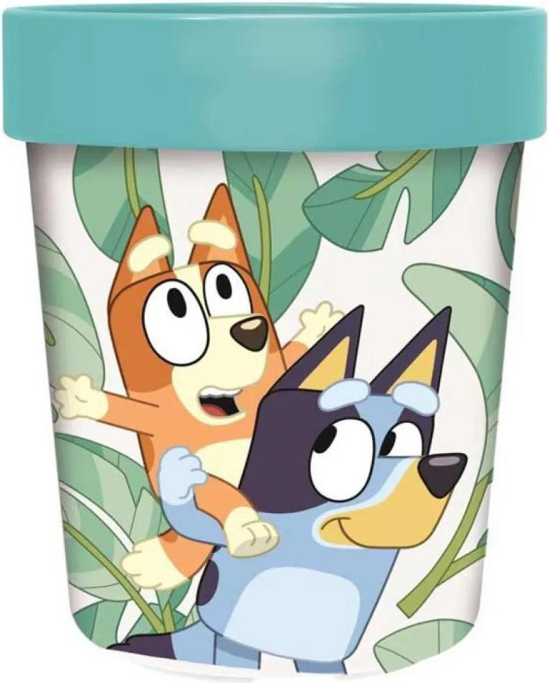 STOR Grote blauwe antislip glazen beker, 250 ml, meerkleurig