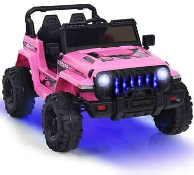 Costway 12V Kids Ride-on Jeep Car with 2.4 G Remote Control-Pink