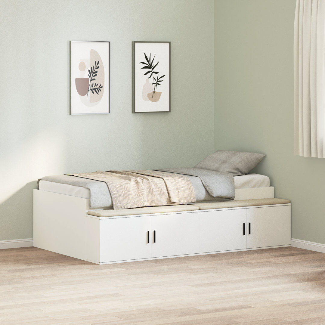 Vidaxl Storage Bed Frame White 100 x 200cm