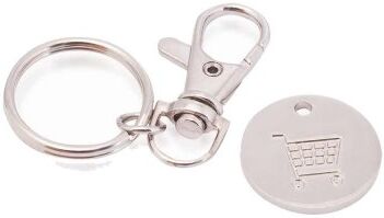 Portachiavi metallo Euromarket multicolore con gettone rimovibile Personalizzate o neutre