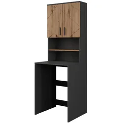 Vicco Waschmaschinenschrank Irma, Waschmaschinenschrank, Braun, Grau, Gold
