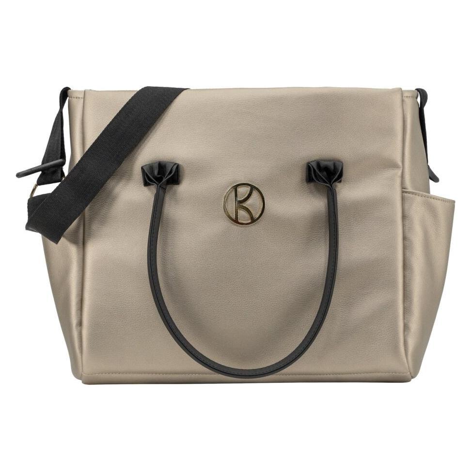 Kunert Ivento Premium 2in1 Öko-Leder Kinderwagen in Braun mit Goldrahmen (65280408)