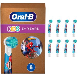 Oral-B Aufsteckbürsten Pro Kids 3+, Spiderman, Überlegene Reinigung, weiß, 8 Stück