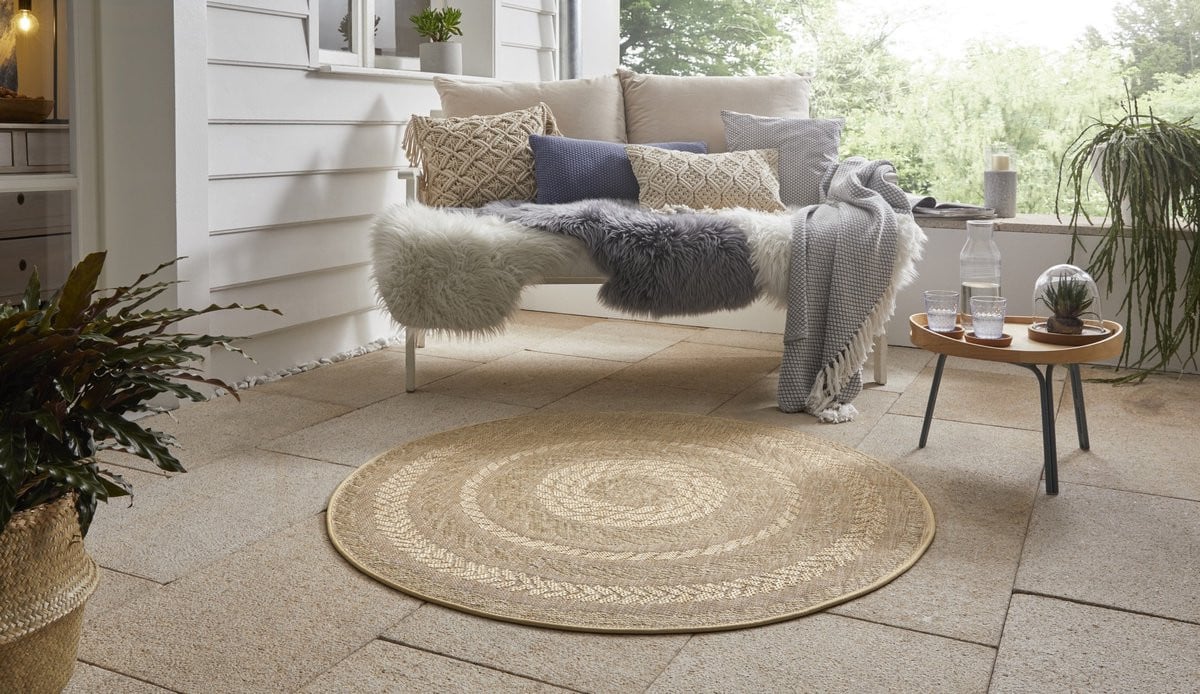 Mint Rugs Rond Vloerkleed - Polypropyleen - Rustiek - Voor Binnen en Buiten