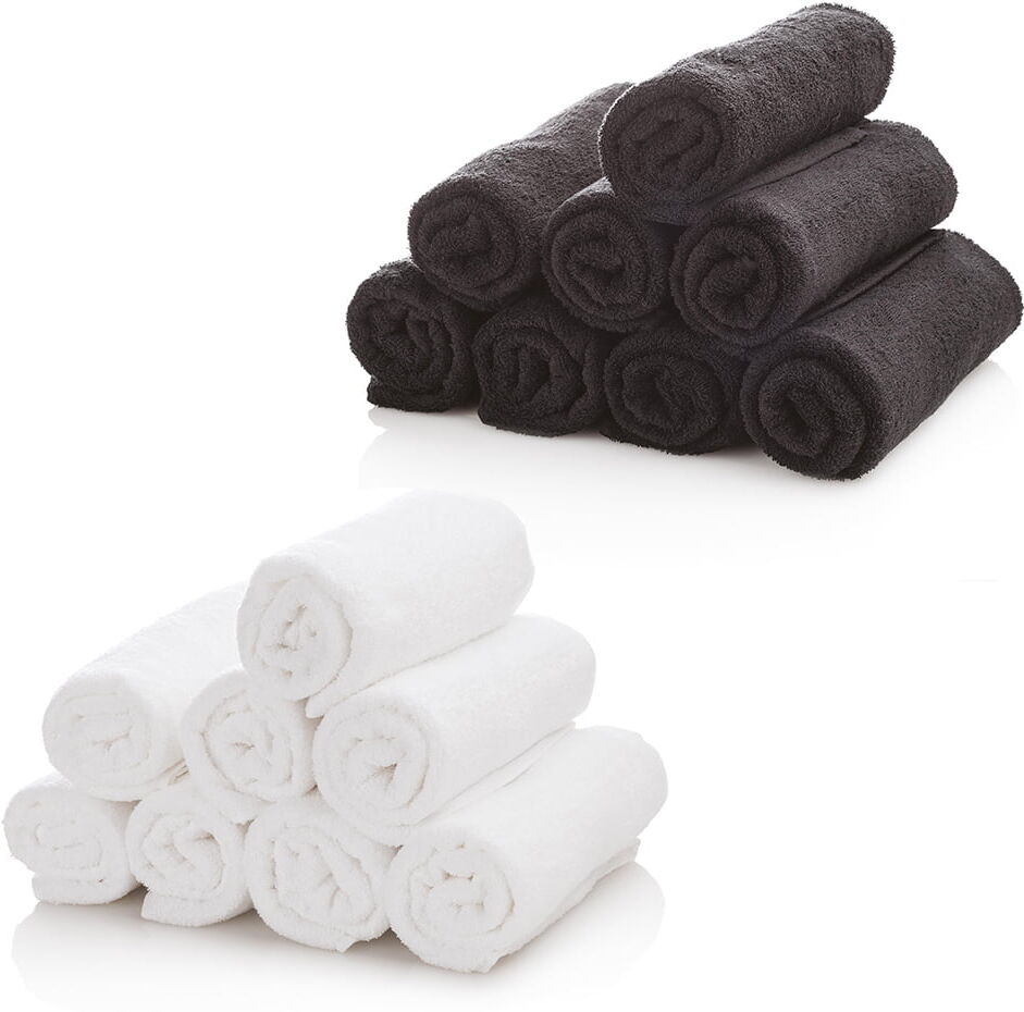 Xanitalia Asciugamano in cotone 100% 50x80 cm bianca o nera in spugna Tekno asciugamani 350 gr Bianco