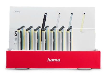 Hama 125108 Mini Eingabestift für Jede Marke Dunkelblau, Hellblau, Silber, Gelb 00125108