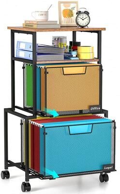 No 4-Tier Rolling File Cart