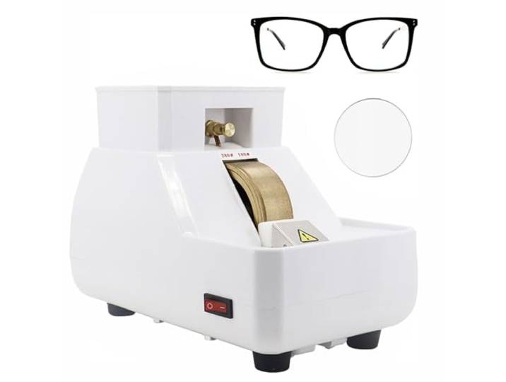 TDSYOCG Linsenschleifer und Glaspolierer mit Abnehmbarer Spüle, Handgeführter optischer Schleifer für Brillengläser, Automatischer Glaspolierer mit Diamant-Schleifscheibe und Wassertank