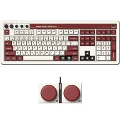 8bitdo Retro 108 Fami Ed. (US, Kabelgebunden, Kabellos), Tastatur, Rot