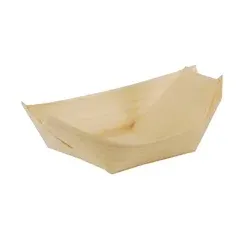 PAPSTAR 50 Fingerfood - Schalen, Holz "pure" 11 cm x 6,5 cm "Schiffchen"