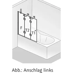 HSK Aperto Badewannenaufsatz pendelbar, 3-teilig 2807xxx