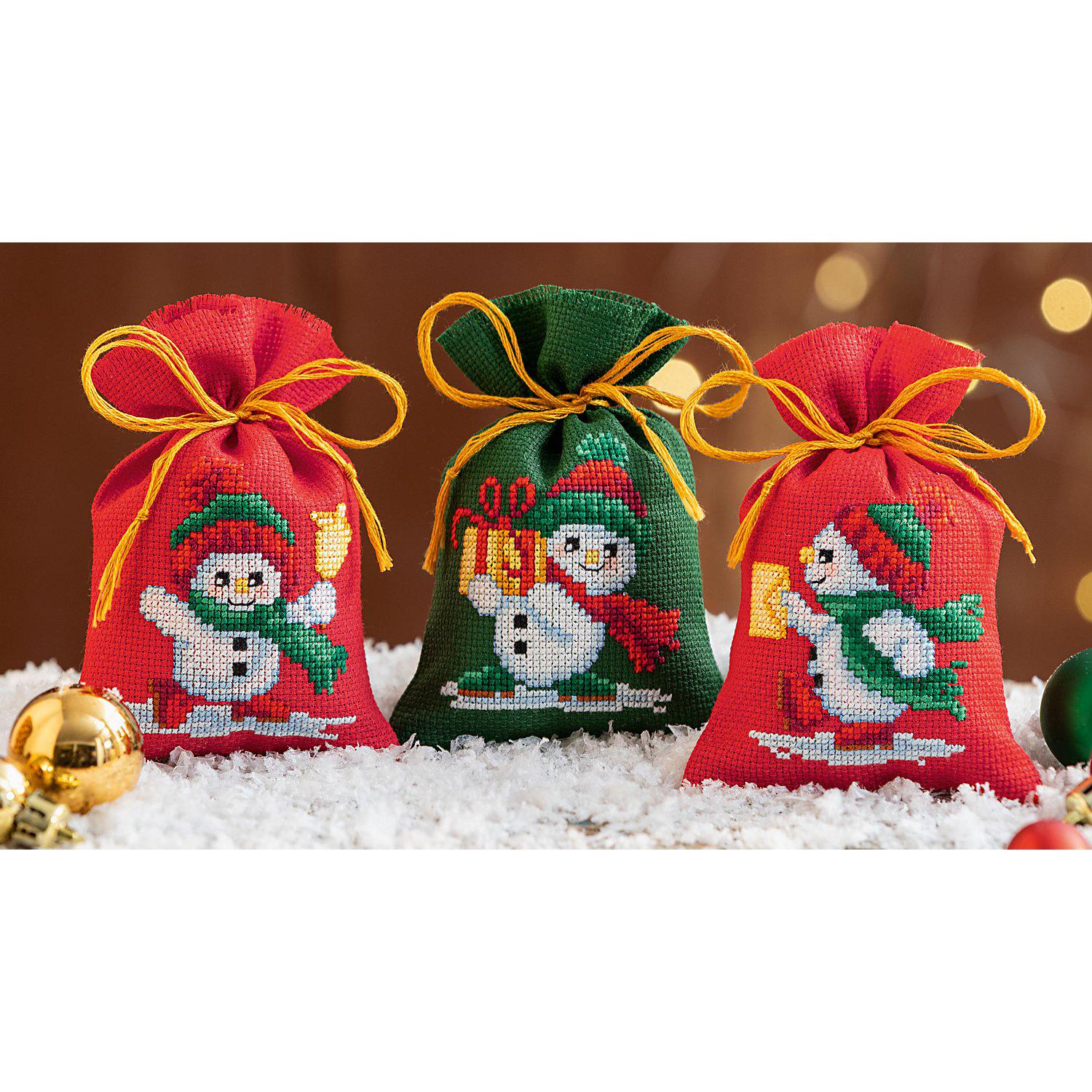 Geschenksäckchen "Schneemänner"