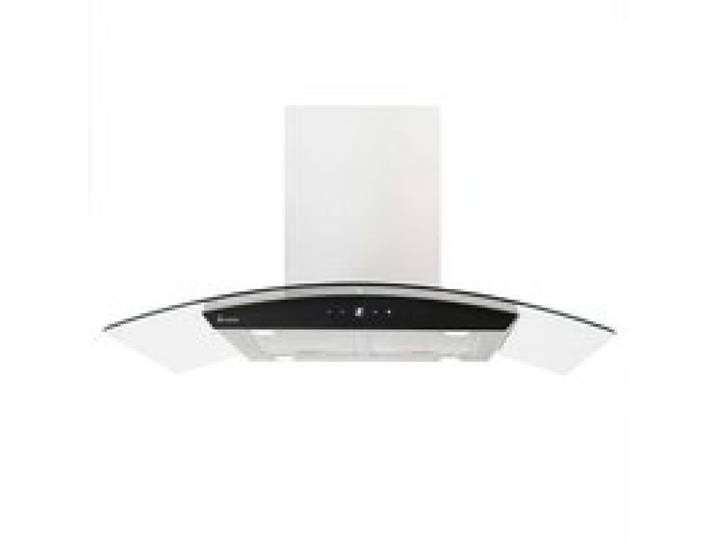 Hotte aspirante cuisine 90cm Hotte Îlot acier inoxydable verre noir WiFi
