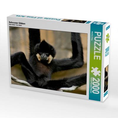 CALVENDO Puzzle Schwarzer Gibbon | 2000 Teile Lege-Größe 90x67cm Foto-Puzzle für glückliche Stunden