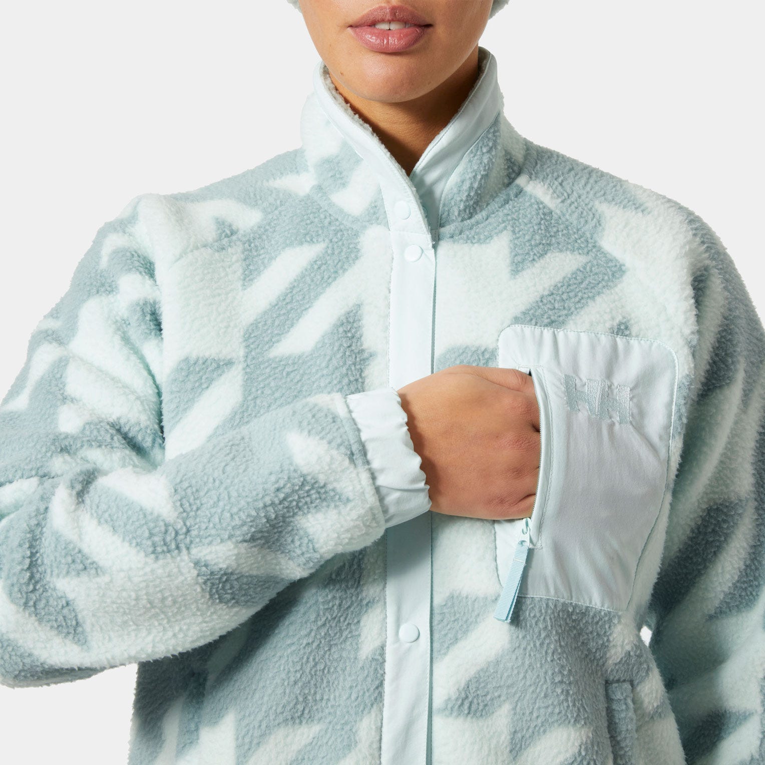 Helly Hansen Women's Imperial Printed Pile Snap - Blue - S