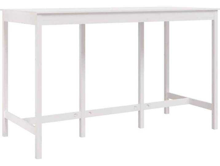 vidaXL vidaXL-table à bar-180x80x110-cm-pin massif-blanc