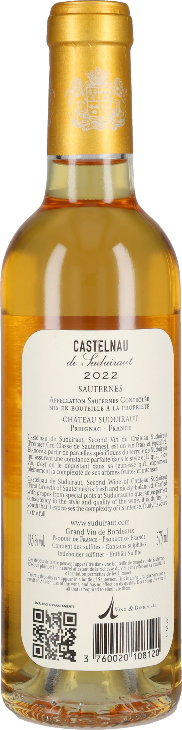 Château Suduiraut Sauternes 'Castelnau' Chateau Suduiraut 2022 - 37.5cl