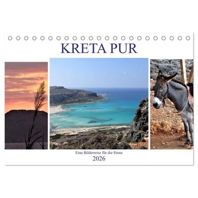Kreta Pur - Eine Bilderreise für die Sinne (Tischkalender 2026 DIN A5 quer), CALVENDO Monatskalender