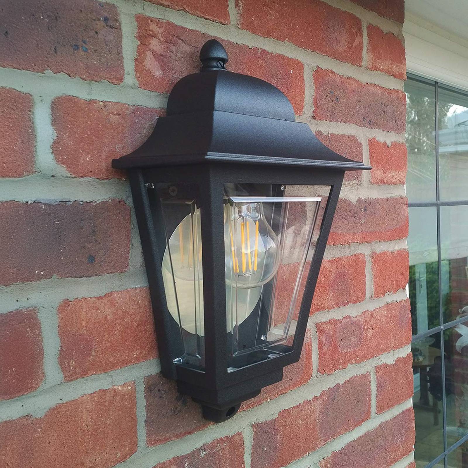 Elstead Outdoor Wall Light Deco Lane, dimmable, Black, Aluminium, Maritime, Outdoor Wall Light