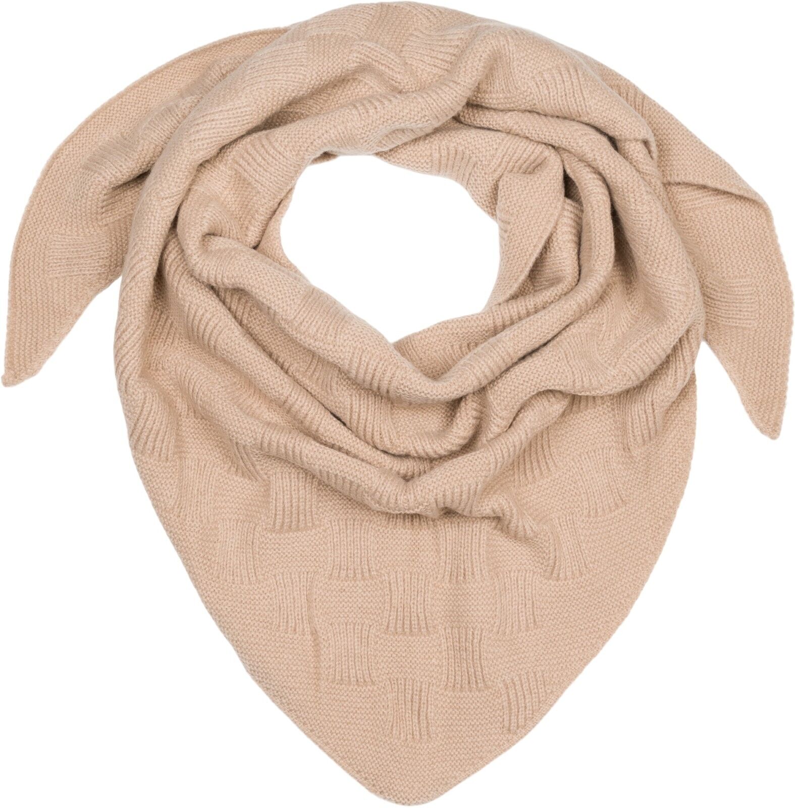 Strickschal STYLEBREAKER "Strick Dreiecktuch Schachbrett Strickmuster", Damen, grau (taupe), Obermaterial: 80% Viskose CV. 20% Wolle WO., Modisch, Modetücher