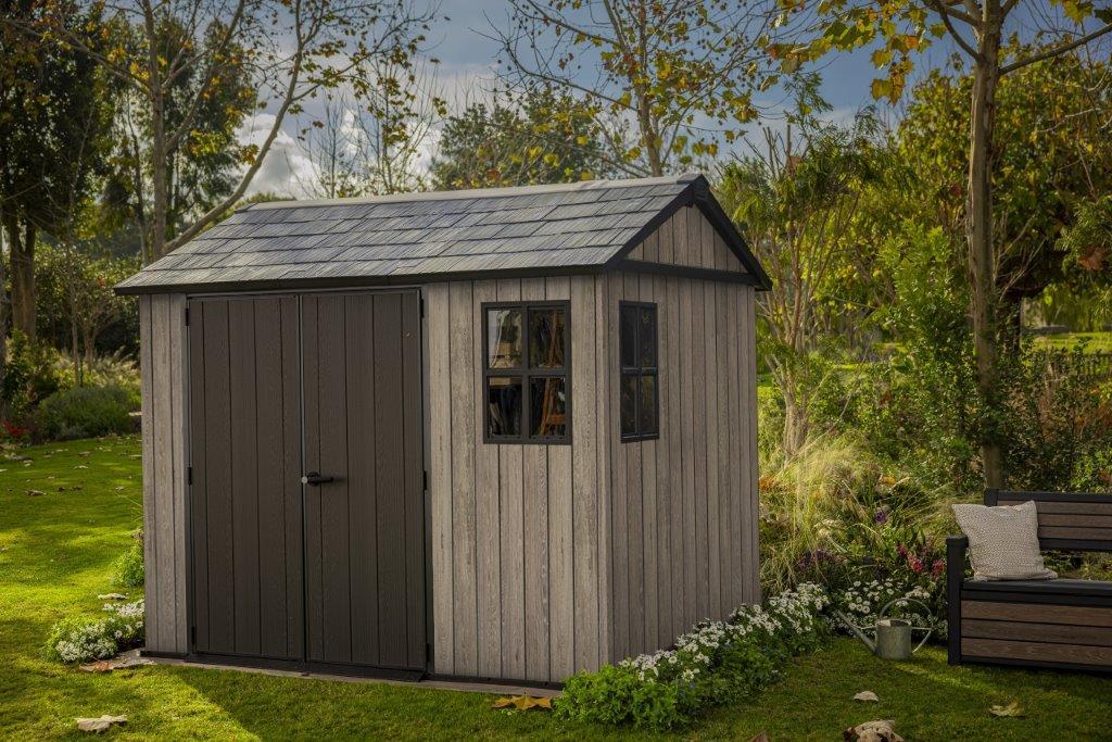 Gartenhaus Keter Ashwood Apex 7,5x9 inkl. Fußboden 230 x 287 cm anthrazit/braun