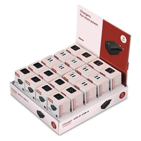Hama Netzteil 2xA 12W 20er Display (12 W, 2 Ports) (201951)
