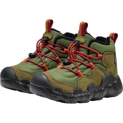 Winterstiefel KEEN "HYPOWSER CHUKKA WP", Damen, Gr. 30, grün (forest night, garnet), Leder, Polyester, Synthetik, Schuhe Winterstiefel, für Kinder, Wintermode, Sportmode, wasserdicht, gefüttert, knöchelhoch