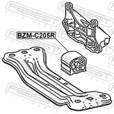 FEBEST Lagerung, Schaltgetriebe BZM-205R hinten für Mercedes
