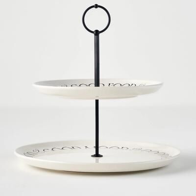 Bella Maison Motto 2-Tier Ceramic Serving Stand