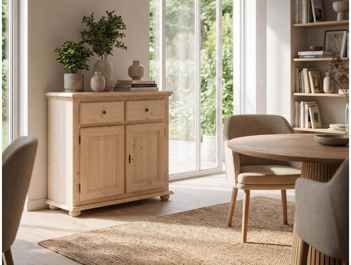 Landhausstil-Kommode Bavaria-Kempten aus massiver Fichte – Montierte Lieferung – 3%-Vorkasse-Rabatt