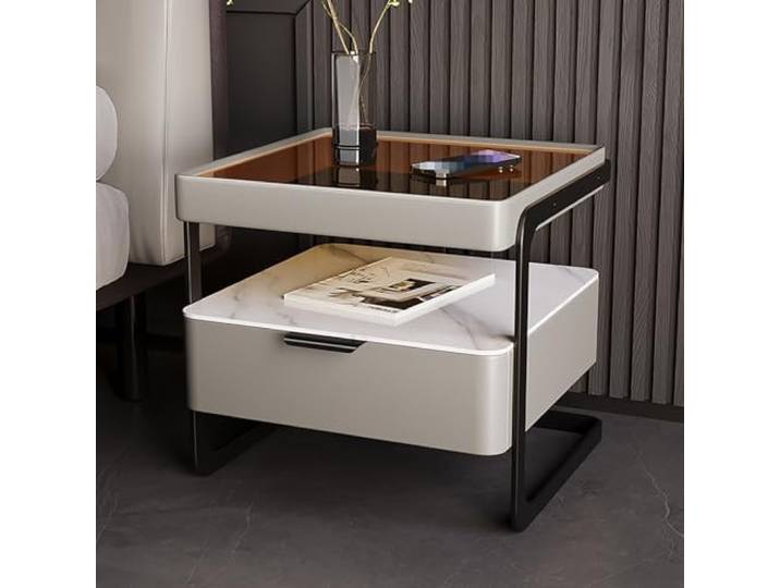 ZXDGsdrdtW Nachttisch, Nachttisch-Set, minimalistischer und praktischer Nachttisch(Light Gray)