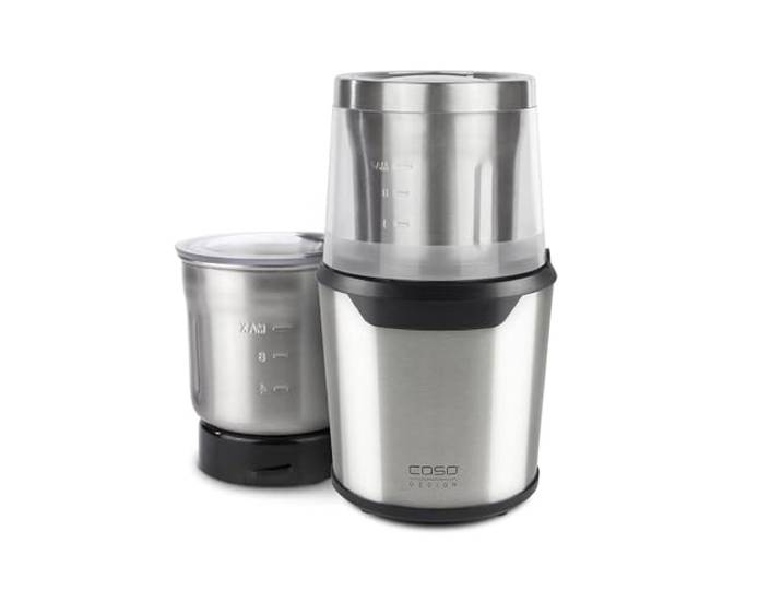 CASO UZ 200 – Design Multizerkleinerer, elektrischer Zerkleinerer, Behälter, Schlagmesser und Gehäuse aus langlebigem Edelstahl, Ideal als Zerkleinerer und Mühle für Nüsse, Gemüse, Obst, Kaffee, etc.