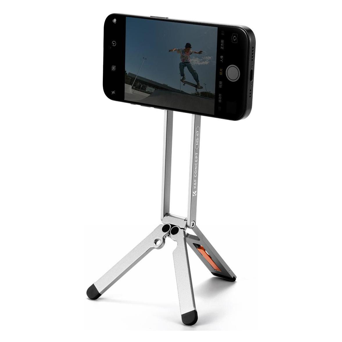K&F Concept Statyw Uchwyt 3w1 Vlog Video Foto Magnetyczny Magsafe Do Telefonu Iphone Kf / Kf31.139s1 / Srebrny (KF31.139S1)