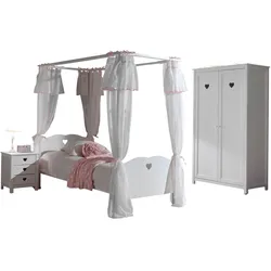 KINDERZIMMER Kamila 4 weiß aus MDF mit Bett, Schrank und Nachtkonsole