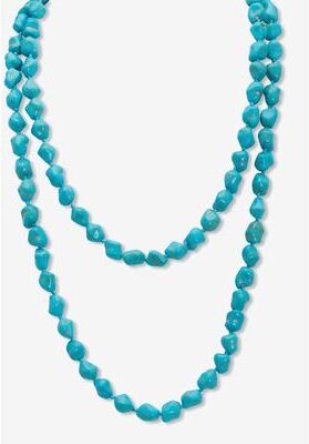 Women's Genuine Turquoise Endless Necklace, 48 Inches by Soft Style in Turquoise