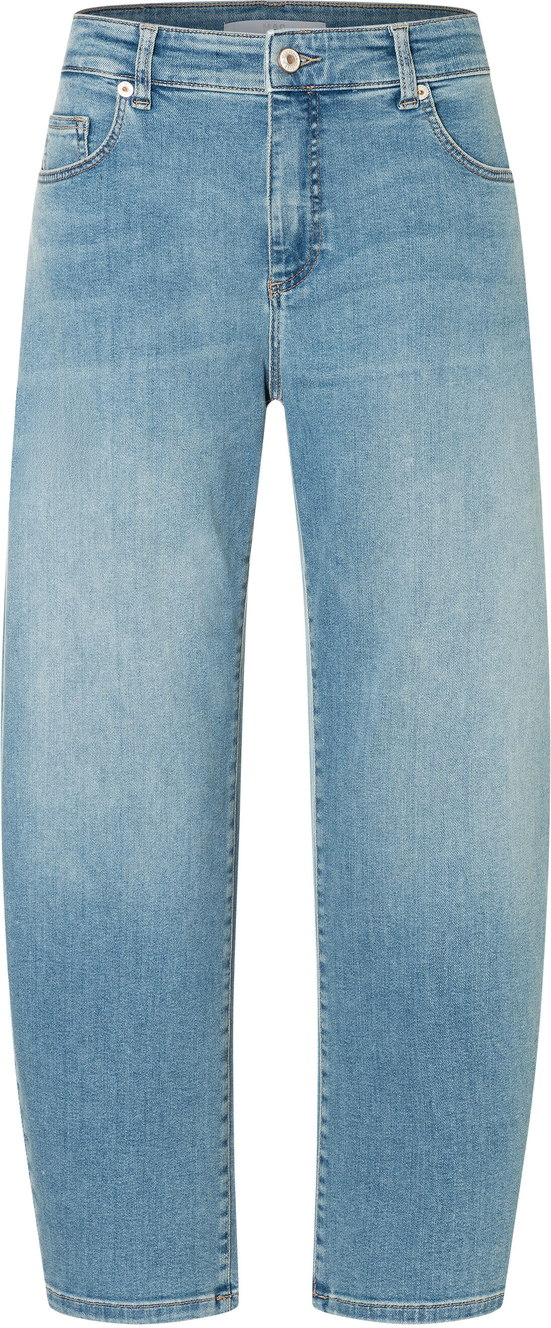 5-Pocket-Jeans MAC "DANNI", Damen, Gr. 36, N-Gr, blau (scissor blau used), Denim/Jeans, Obermaterial: 78% Baumwolle, 12% Lyocell, 7% Elastomultiester, 3% Elasthan, unifarben, normal lang, Jeans 5-Pocket-Jeans, mit Stretch scissor blau used 36, N-Gr