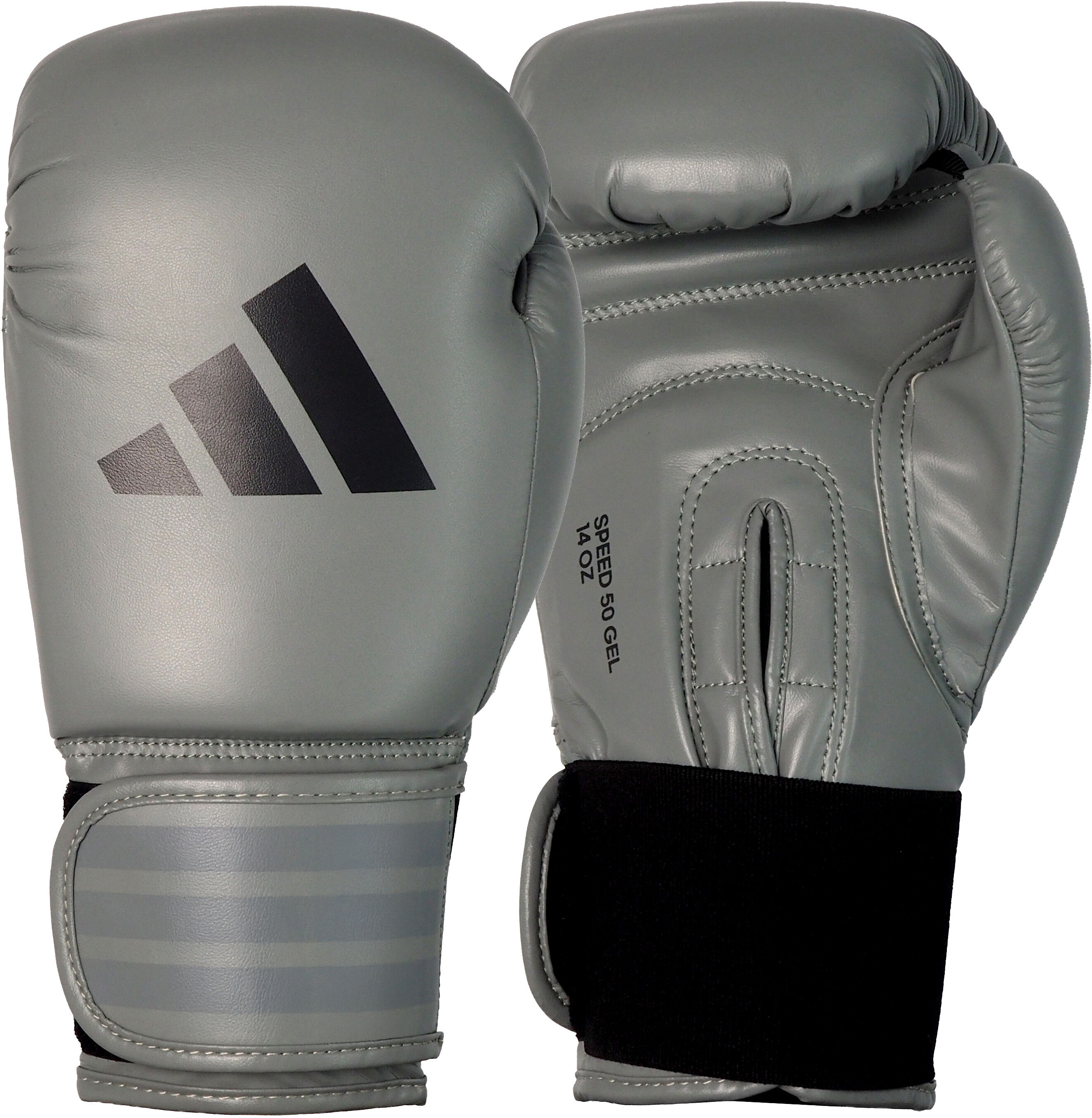 Boxhandschuhe ADIDAS PERFORMANCE "Speed 50" Gr. 14, grau (silber, grau), Boxhandschuhe, 14 14, Kunstleder, Boxhandschuhe